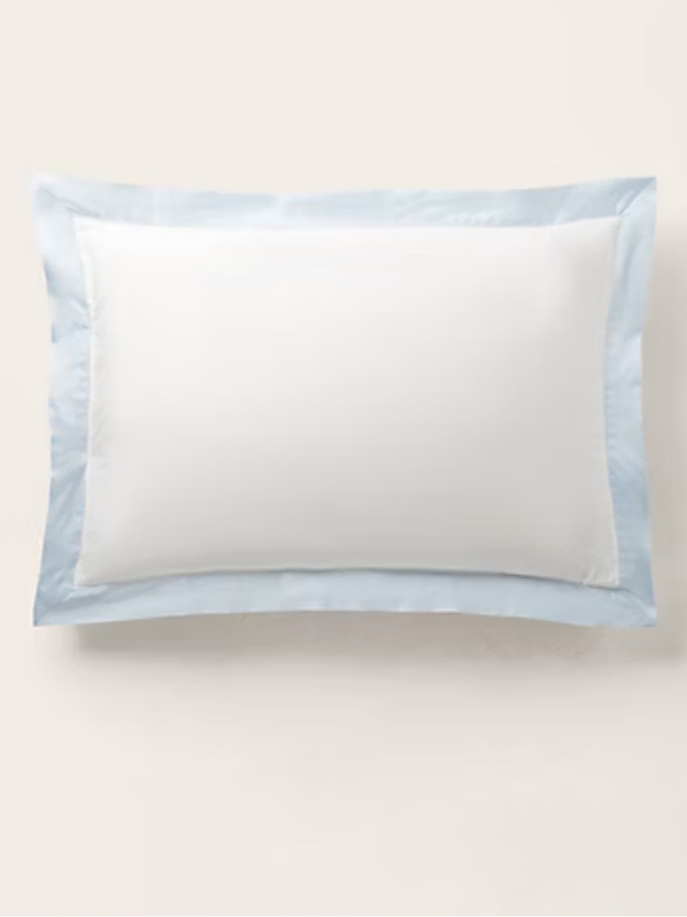 Ralph Lauren Home Organic Cotton Sateen Border Sham King Size Blue Hyacinth